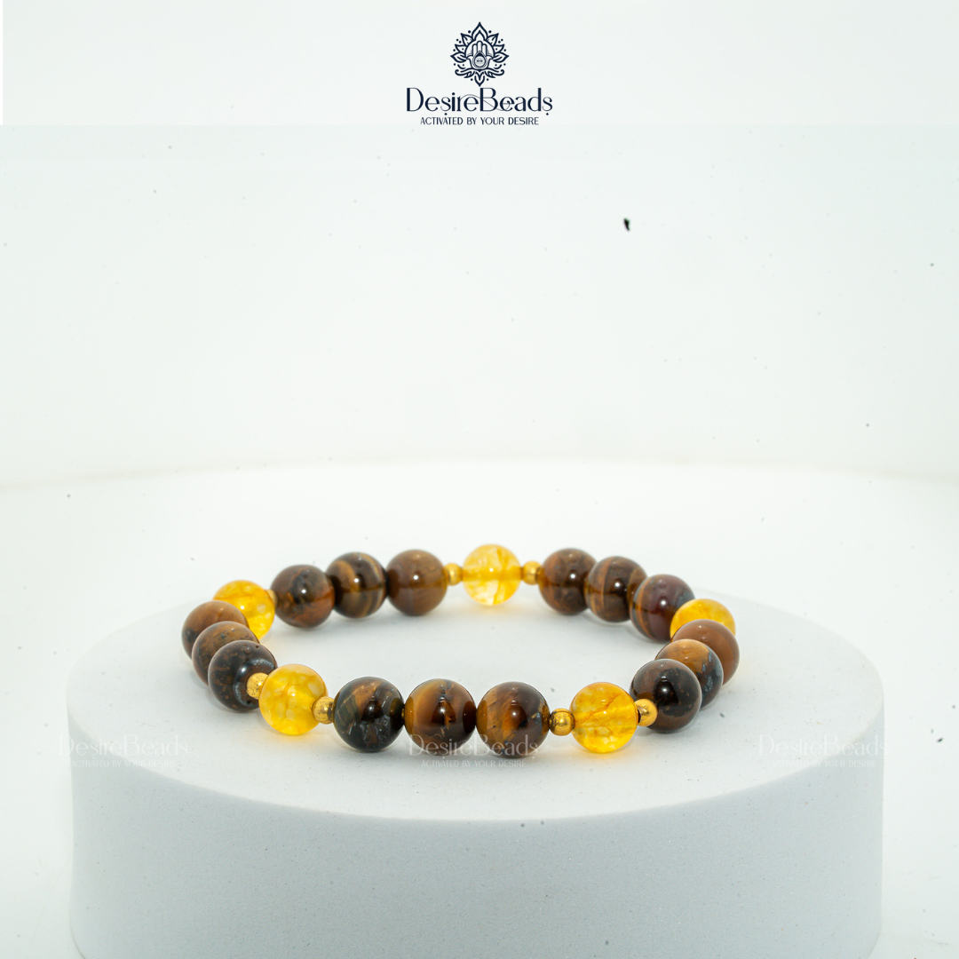 DesireBeads Career Rise Bracelet - Tiger Eye | Citrine