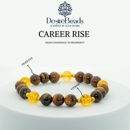 DesireBeads Career Rise Bracelet - Tiger Eye | Citrine