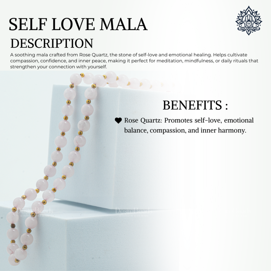 DesireBeads Self Love Mala – Rose Quartz