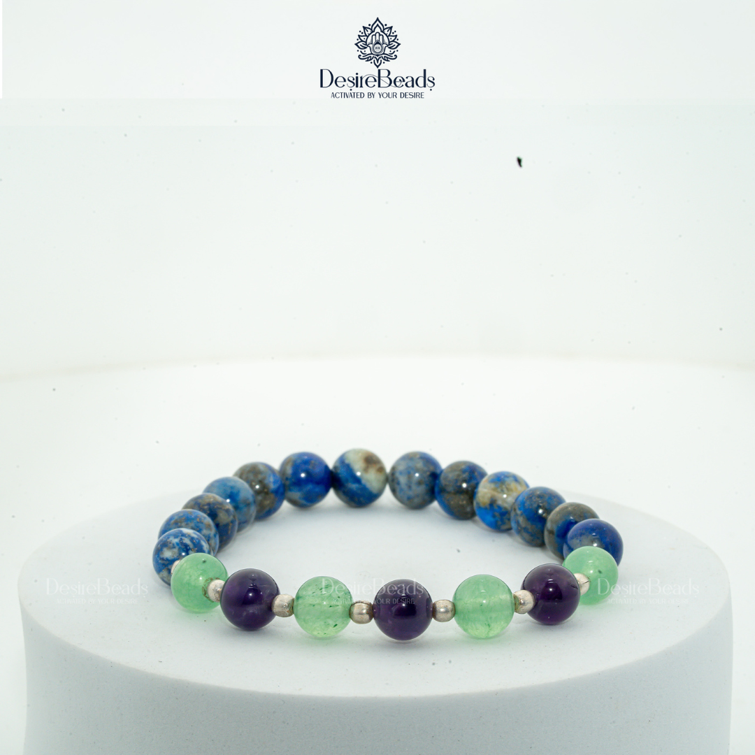DesireBeads Smart Focus Bracelet – Aventurine | Lapis Lazuli | Amethyst