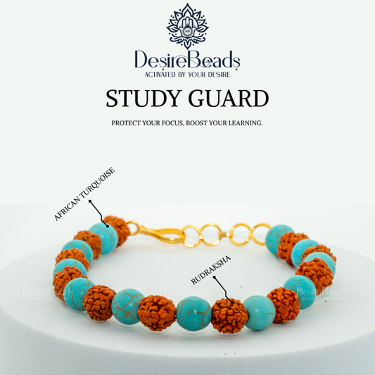DesireBeads Study Guard Bracelet – African Turquoise | Rudraksh
