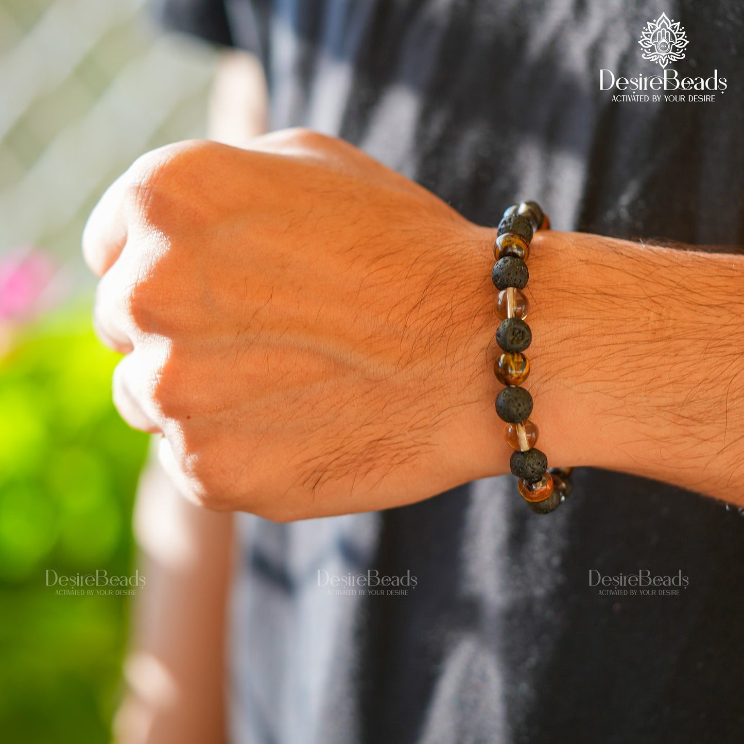 DesireBeads Alpha Energy Bracelet - Lava Stone | Smoky Quartz | Tiger Eye