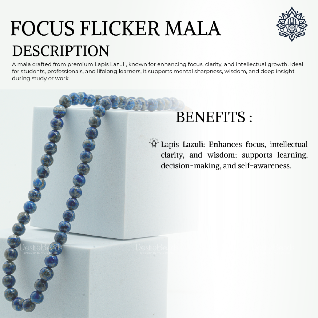 DesireBeads Focus Flicker Mala - Lapis Lazuli