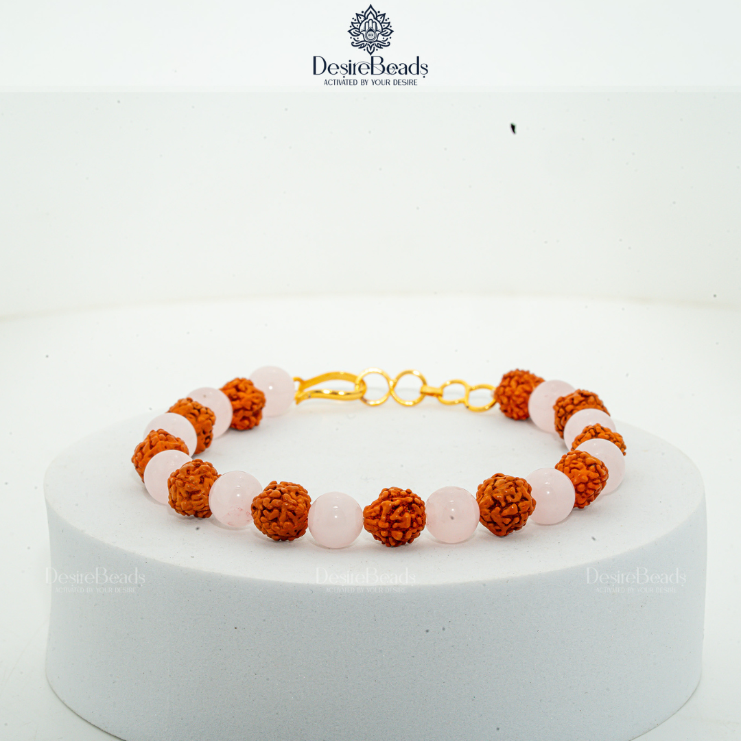 DesireBeads Sacred Love Bracelet – Rose Quartz | Rudraksh