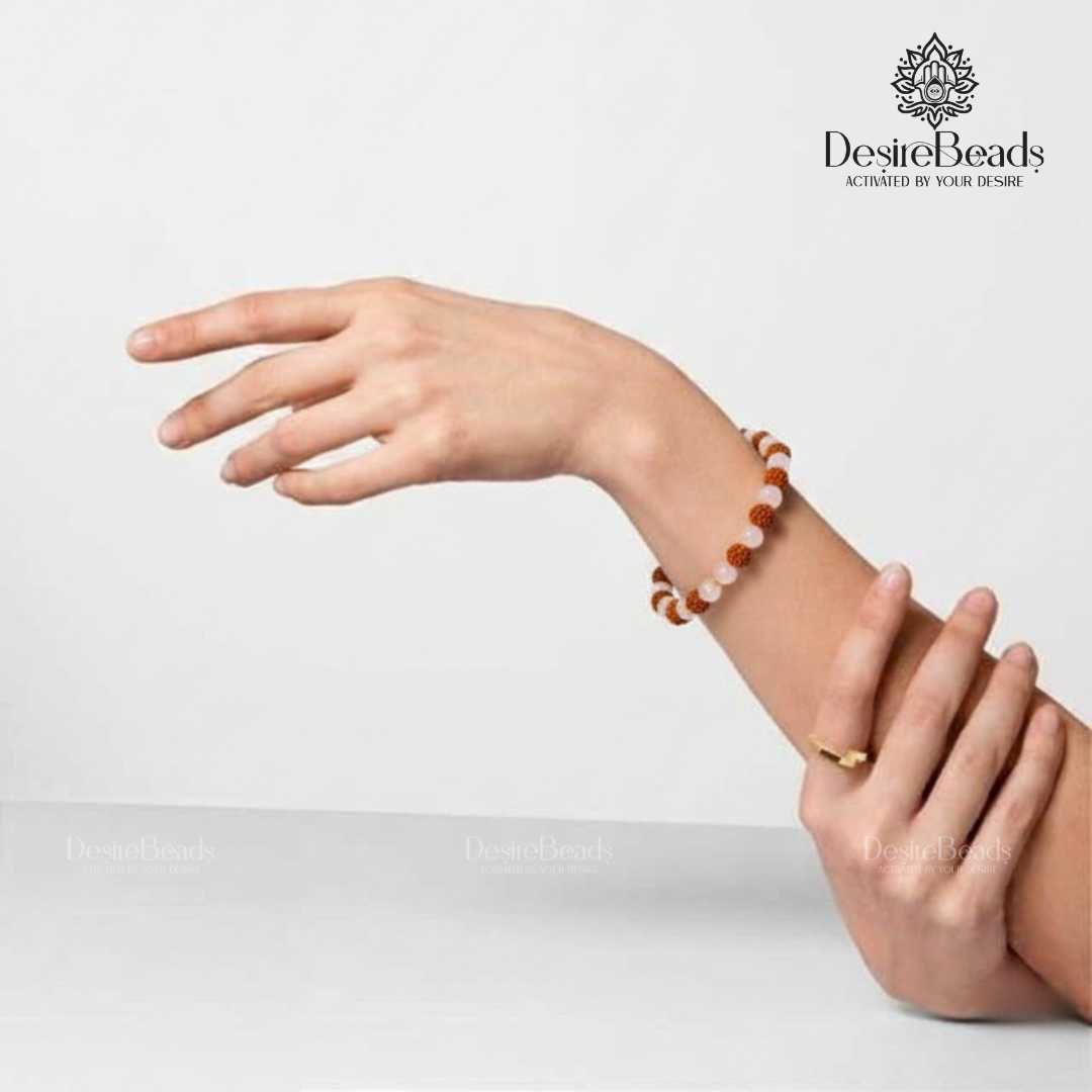 DesireBeads Sacred Love Bracelet – Rose Quartz | Rudraksh