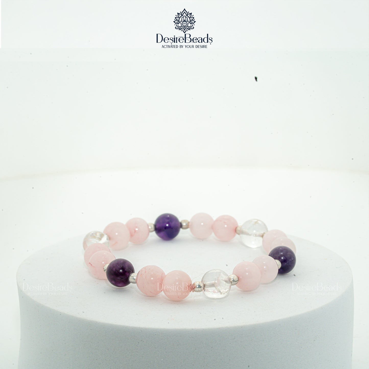 DesireBeads Amora Bracelet - Rose Quartz | Amethyst | Clear Quartz