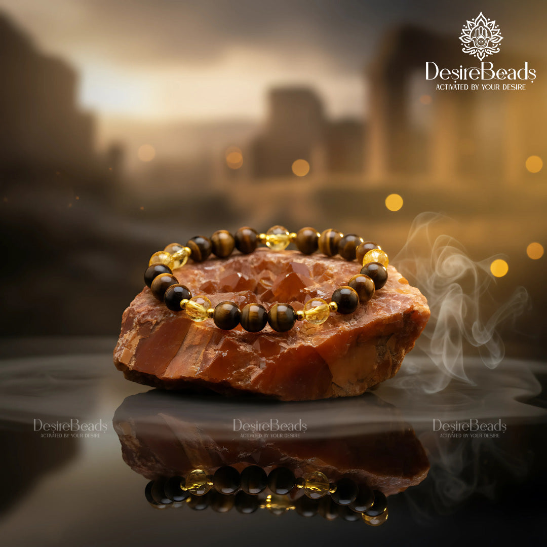 DesireBeads Career Rise Bracelet - Tiger Eye | Citrine
