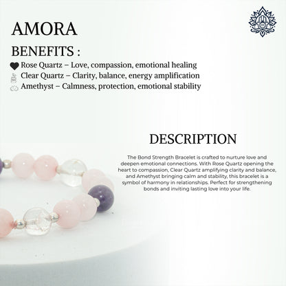 DesireBeads Amora Bracelet - Rose Quartz | Amethyst | Clear Quartz