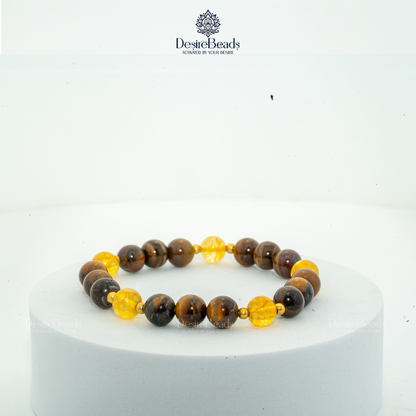 DesireBeads Career Rise Bracelet - Tiger Eye | Citrine