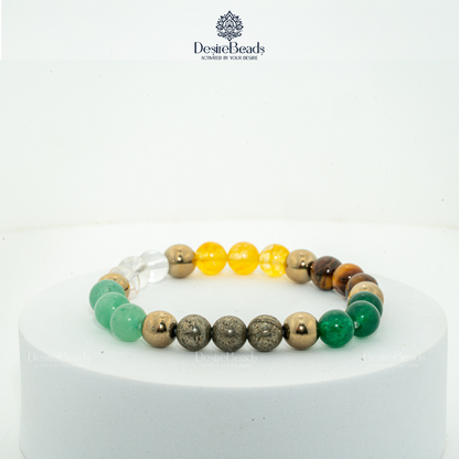 DesireBeads Money Magnet Bracelet – Pyrite | Golden Pyrite | Citrine | Tiger Eye | Clear Quartz | Green Jade | Aventurine