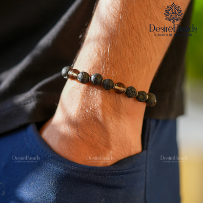 Power house duo - Smokey Quartz | Lava Stone