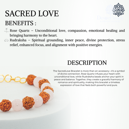 DesireBeads Sacred Love Bracelet – Rose Quartz | Rudraksh