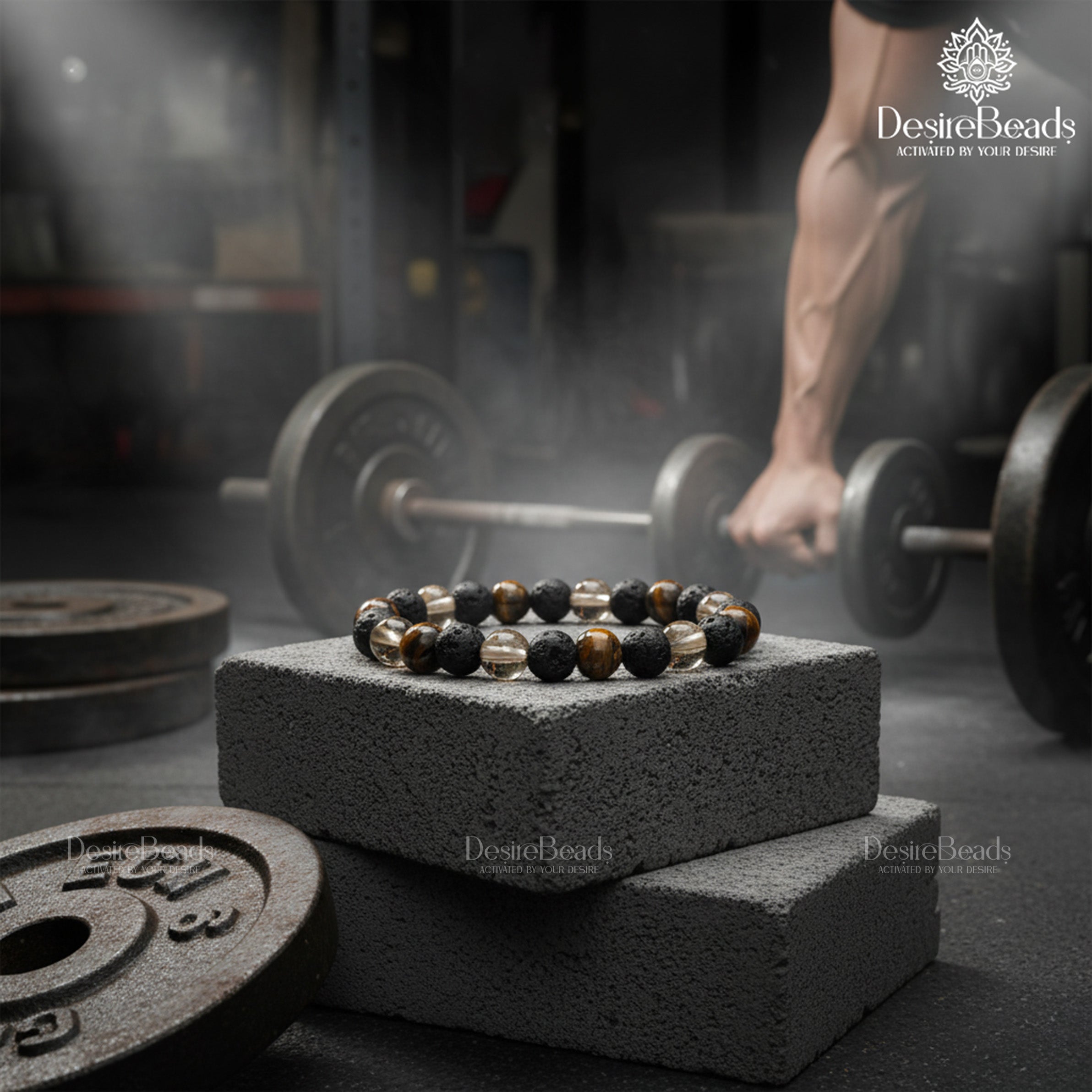 DesireBeads Alpha Energy Bracelet - Lava Stone | Smoky Quartz | Tiger Eye