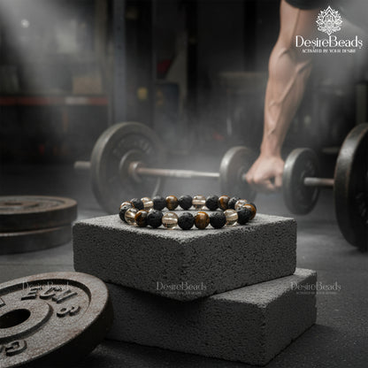 DesireBeads Alpha Energy Bracelet - Lava Stone | Smoky Quartz | Tiger Eye