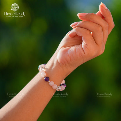 DesireBeads Amora Bracelet - Rose Quartz | Amethyst | Clear Quartz