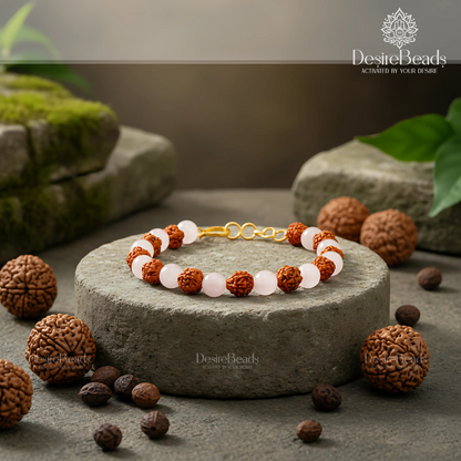 DesireBeads Sacred Love Bracelet – Rose Quartz | Rudraksh