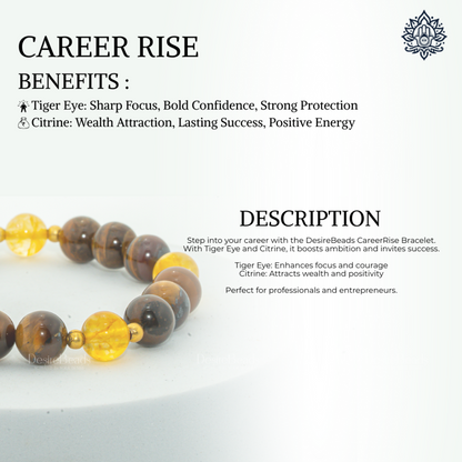 DesireBeads Career Rise Bracelet - Tiger Eye | Citrine