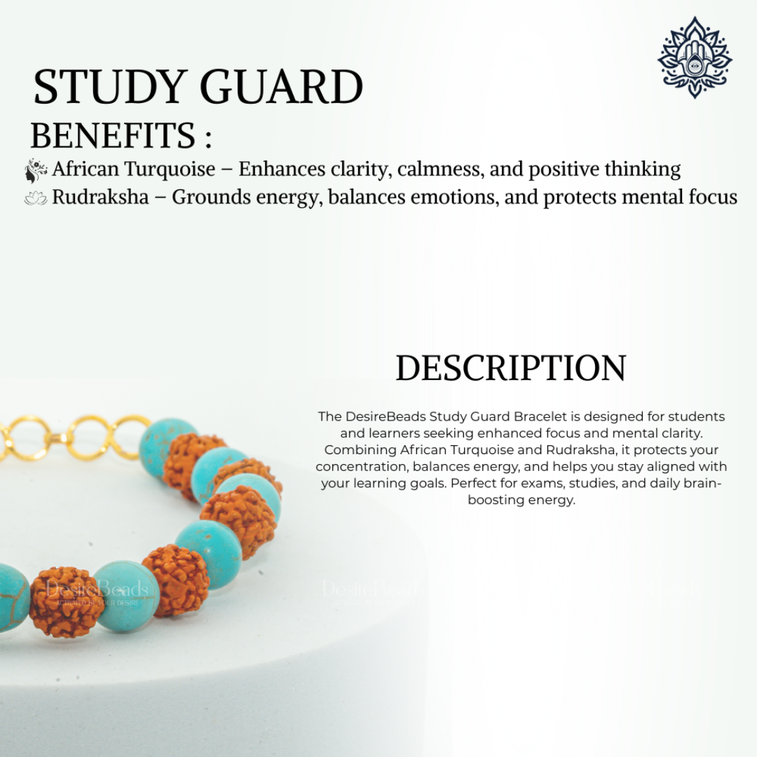 DesireBeads Study Guard Bracelet – African Turquoise | Rudraksh