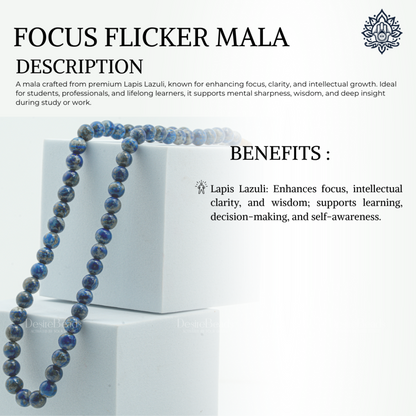 DesireBeads Focus Flicker Mala - Lapis Lazuli