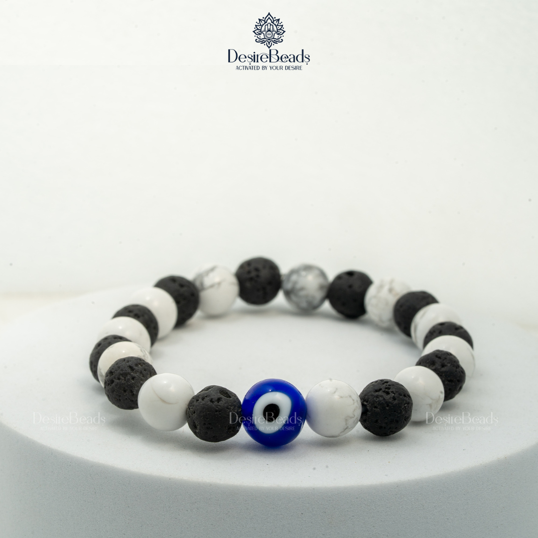 DesireBeads Power Core Bracelet – Howlite | Lava Stone