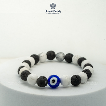 DesireBeads Power Core Bracelet – Howlite | Lava Stone