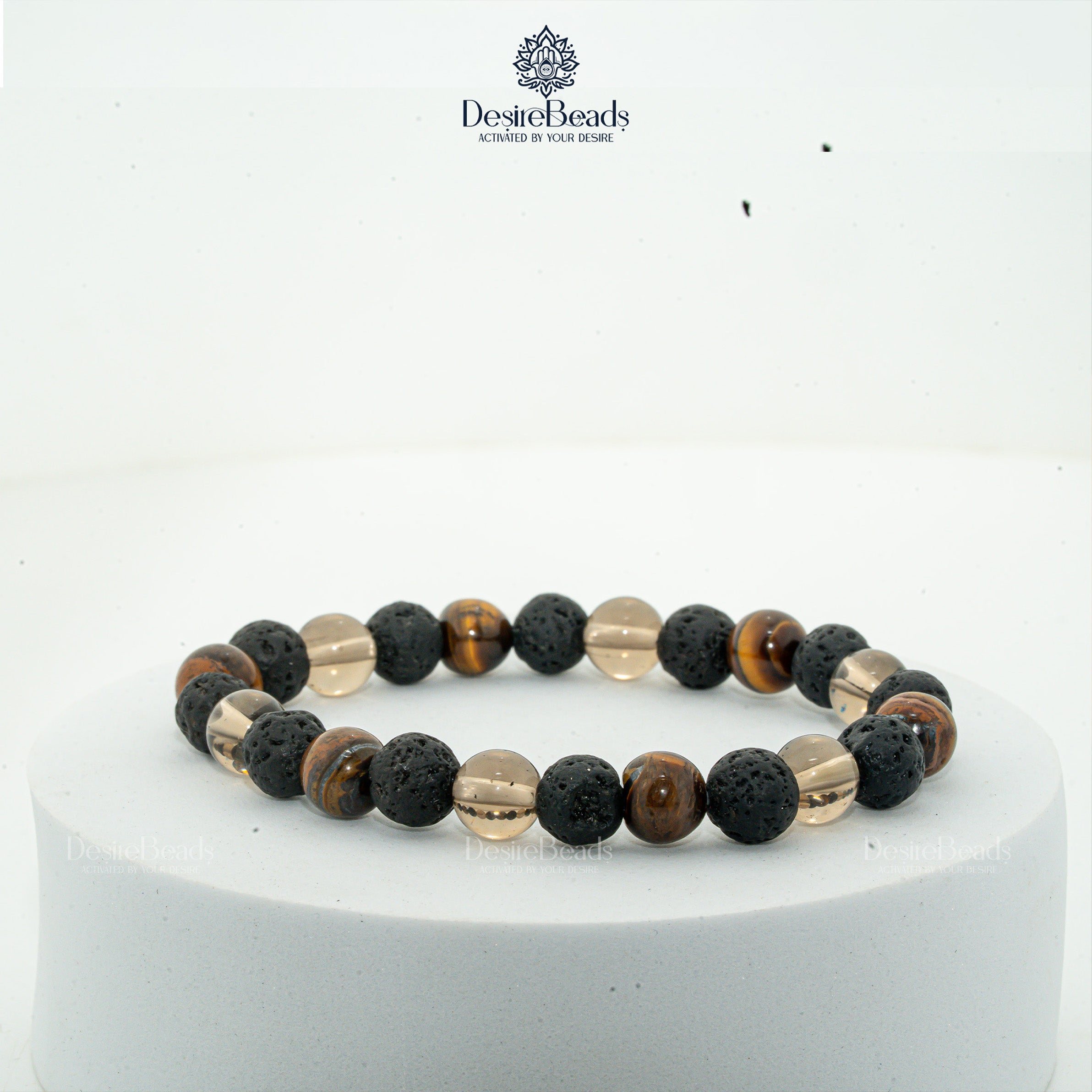 DesireBeads Alpha Energy Bracelet - Lava Stone | Smoky Quartz | Tiger Eye