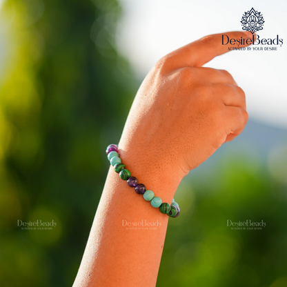 DesireBeads Mind Align Bracelet - Malachite | Amethyst | African Turquoise