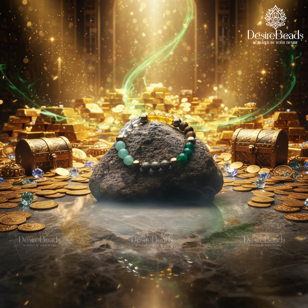 DesireBeads Money Magnet Bracelet – Pyrite | Golden Pyrite | Citrine | Tiger Eye | Clear Quartz | Green Jade | Aventurine