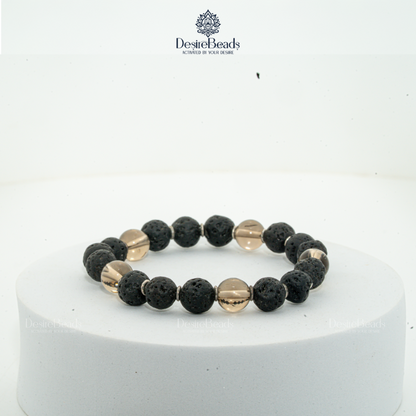 Power house duo - Smokey Quartz | Lava Stone