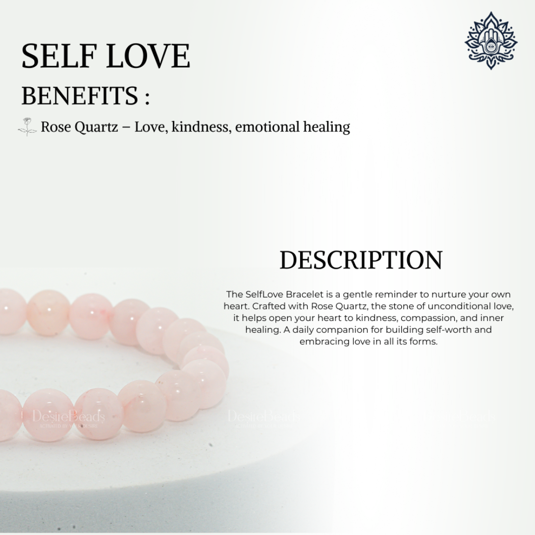 DesireBeads Self Love Bracelet – Rose Quartz