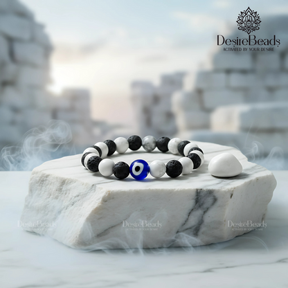 DesireBeads Power Core Bracelet – Howlite | Lava Stone
