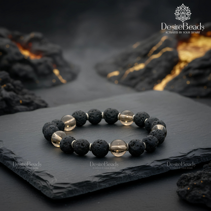 Power house duo - Smokey Quartz | Lava Stone
