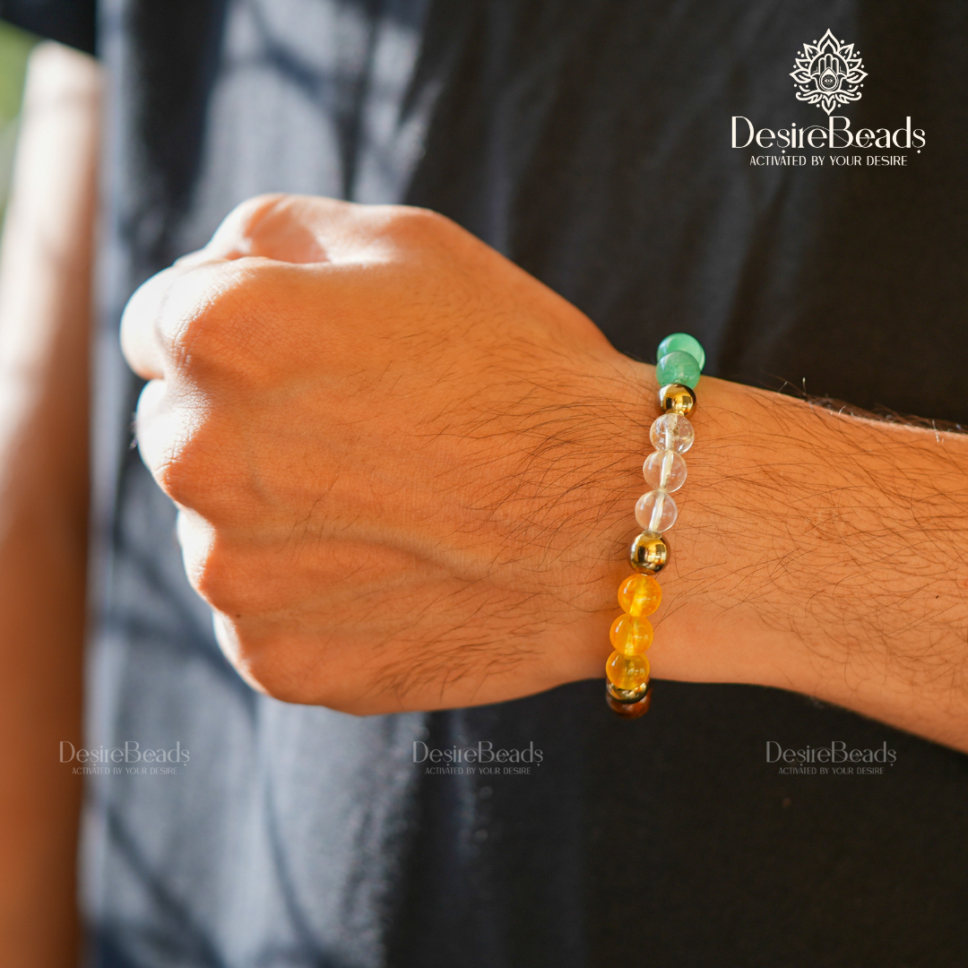 DesireBeads Money Magnet Bracelet – Pyrite | Golden Pyrite | Citrine | Tiger Eye | Clear Quartz | Green Jade | Aventurine