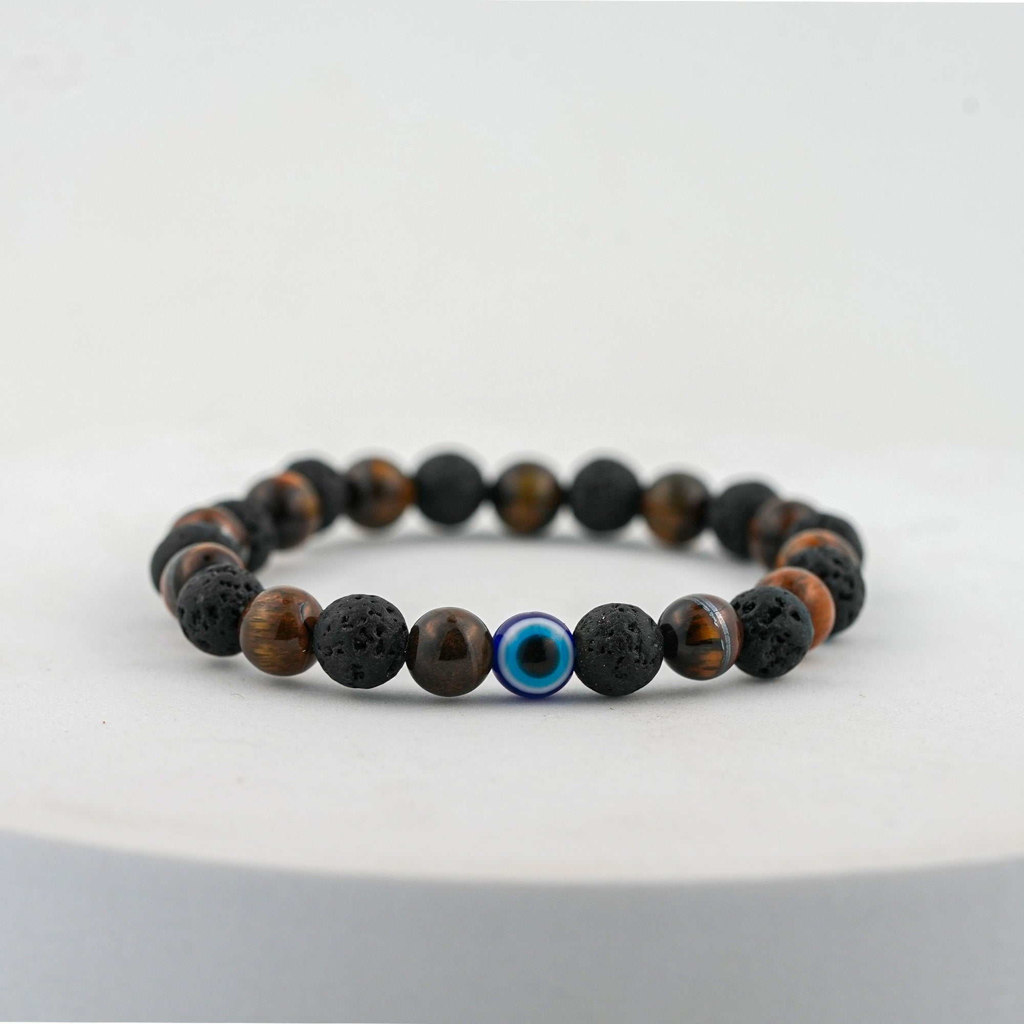 DesireBeads Focus Forge Bracelet - Lava Stone | Tiger Eye | Evil Eye