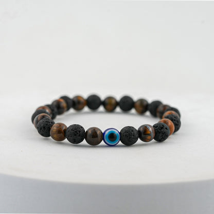 DesireBeads Focus Forge Bracelet - Lava Stone | Tiger Eye | Evil Eye