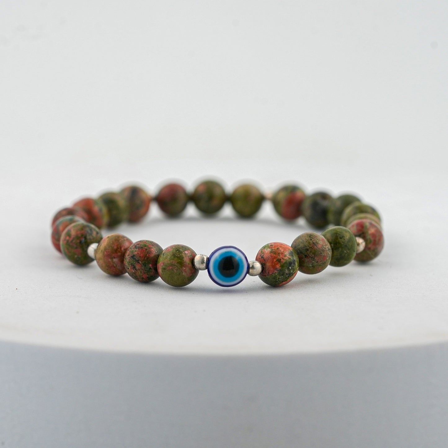 DesireBeads Evil Eye Energy Flow Bracelet - Unakite Jasper | Evil Eye